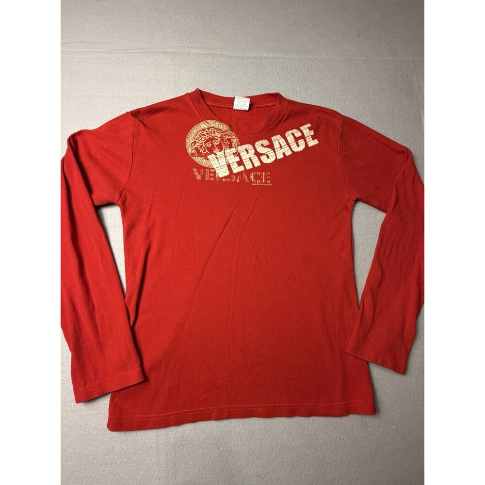 Versace Jeans Vintage Long Sleeve Shirt Red Medusa head emblem
